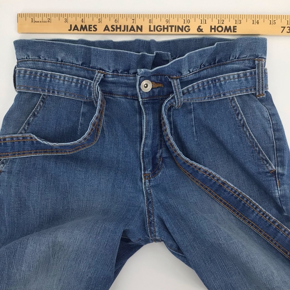 Chaps High Rise Paper Bag Waist Tie Front Cuffed Jeans Size 4/27 - Picture 6 of 16